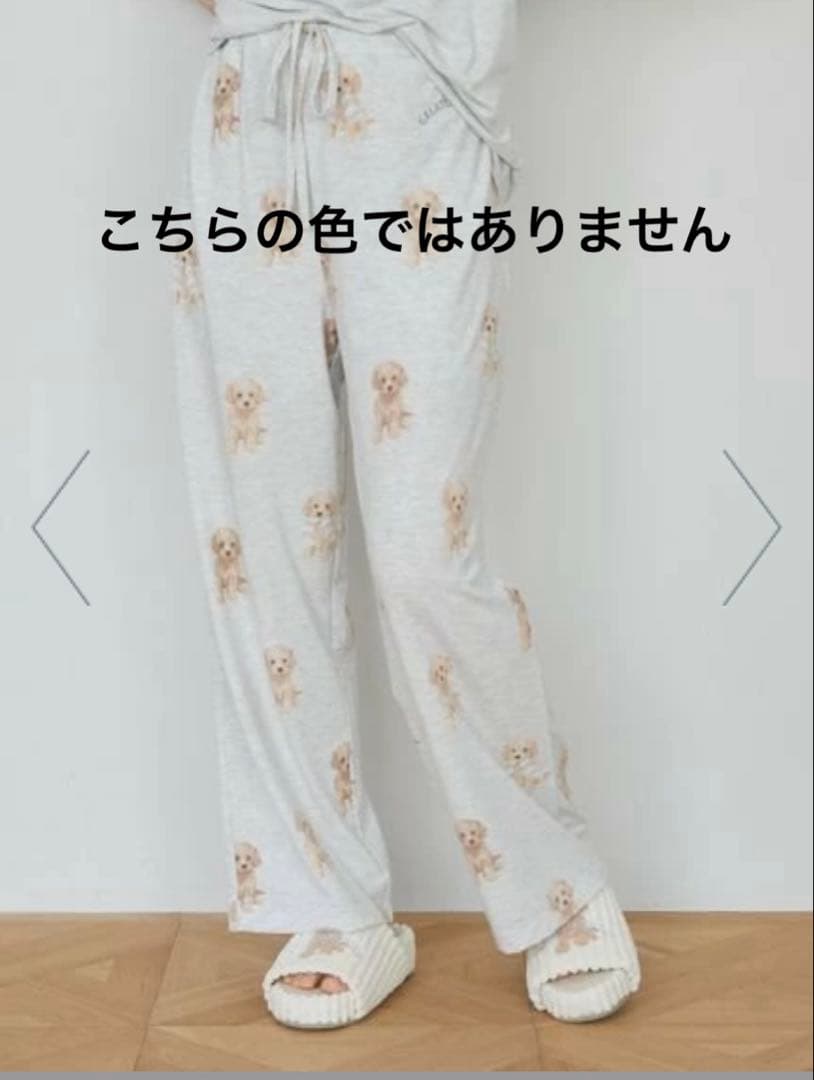 ジェラートピケ　トイプードル柄　ロングパンツ