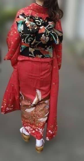 振袖 鶴花模様 成人式