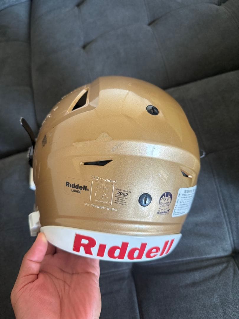 Riddell アメリカンフットボールヘルメット ゴールド(L)
