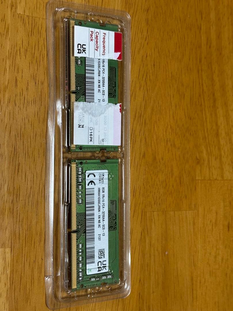 16GB(8GB*2) DDR4-3200 SO-DIMM【抜き出し品】