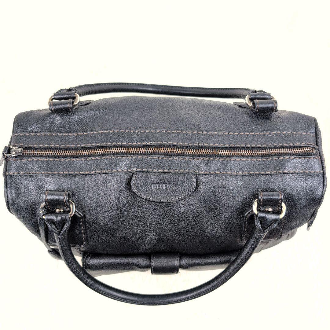 美品✨TOD'S ハンドバッグ ミニボストン カデナ レザー ブラック