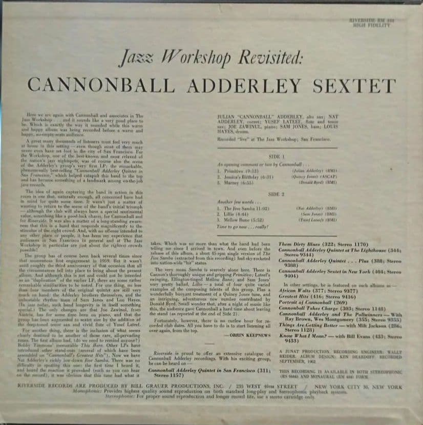 ジャズレコード　Jazz Workshop Revisited