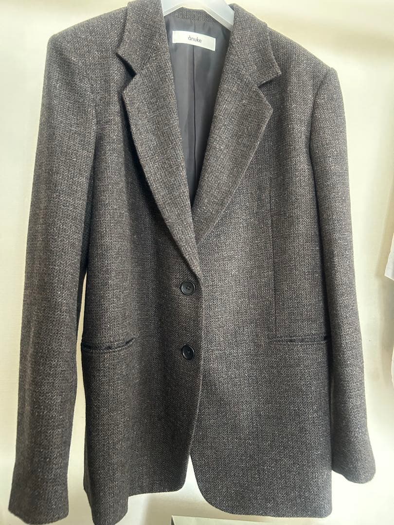 ジャケット・アウター anuke Herringbone Wool Jacket BRN 36