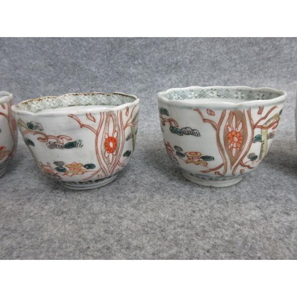 古伊万里色絵風景図蕎麦猪口5個 [B27036]