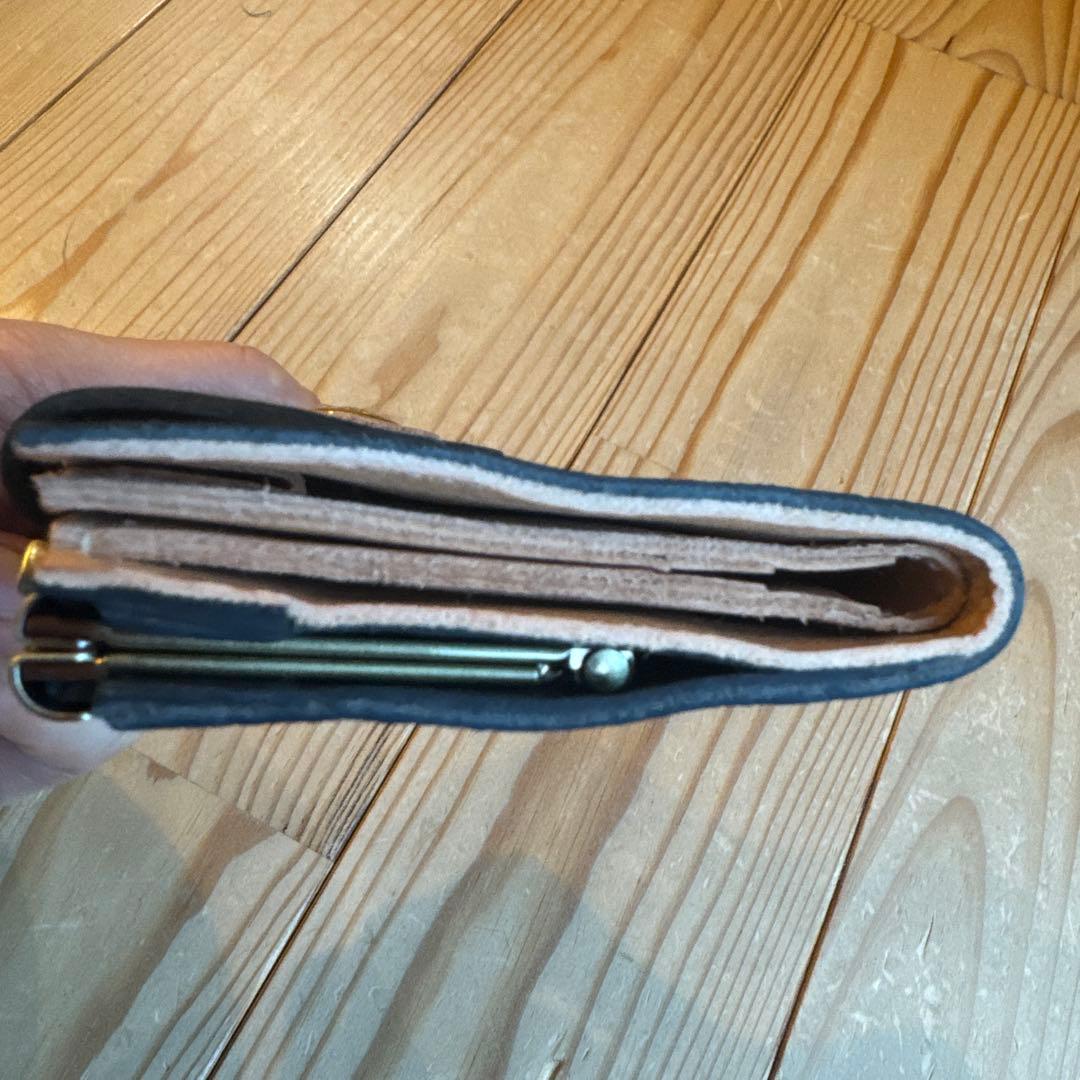 【レア＆新品】IL BISONTE がま口折り財布 ミッドナイトブルー55th☆