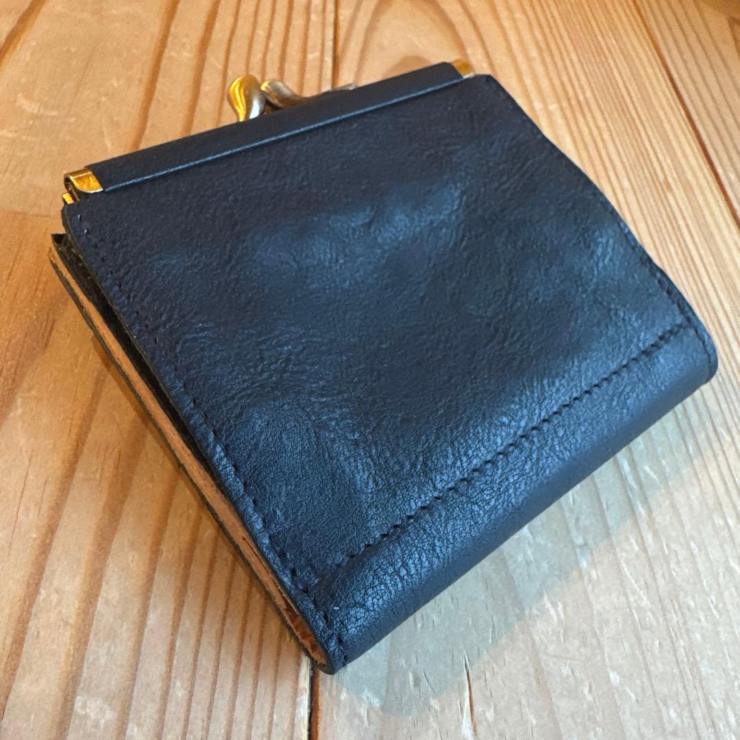 【レア＆新品】IL BISONTE がま口折り財布 ミッドナイトブルー55th☆