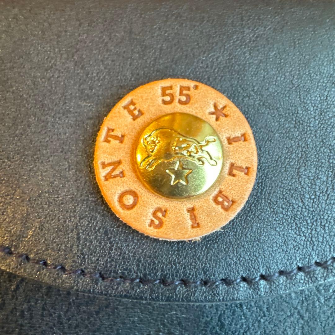 【レア＆新品】IL BISONTE がま口折り財布 ミッドナイトブルー55th☆