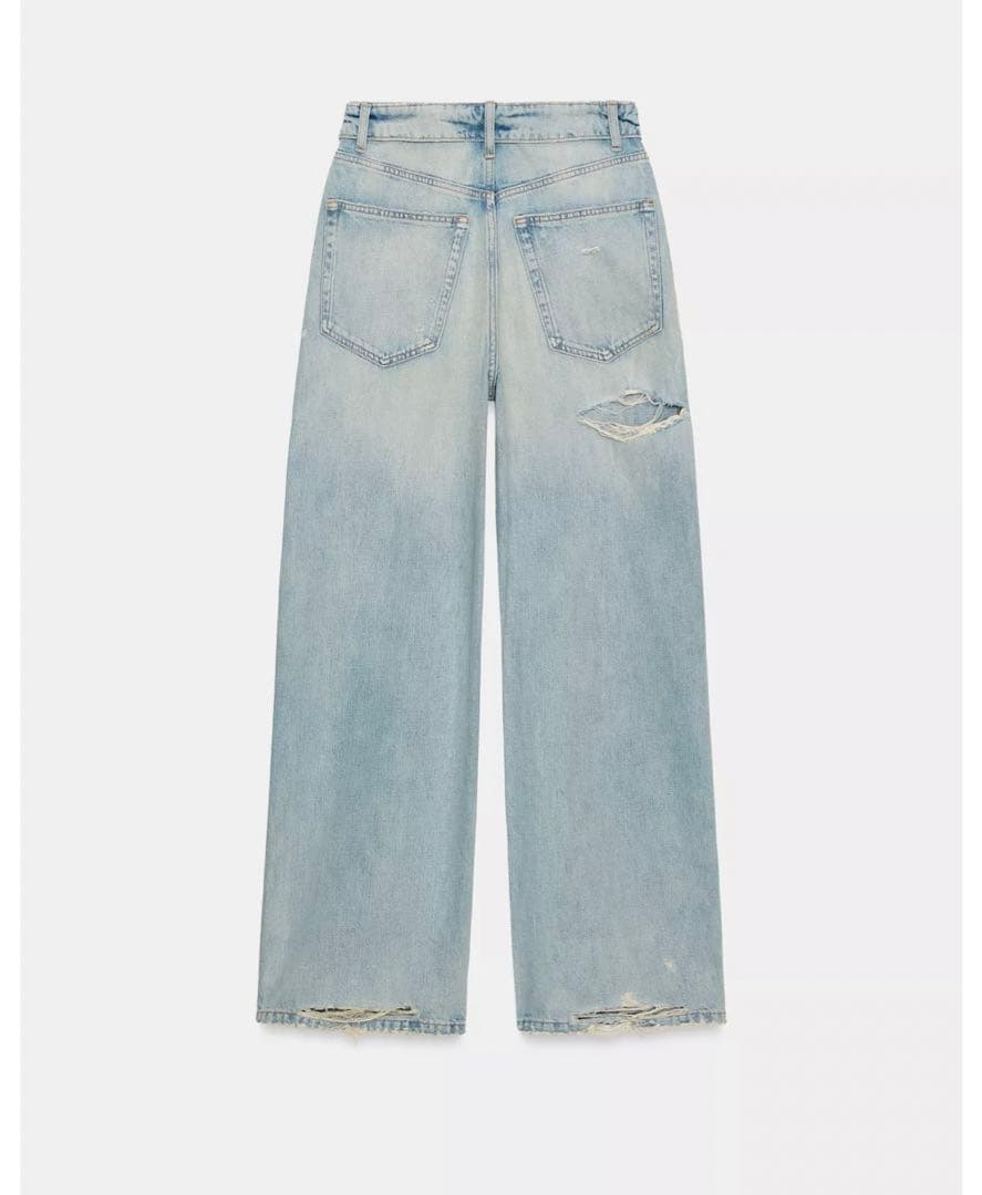ZARAザラ新品TRFミッドライズ折り返しウエストデニムパンツ36