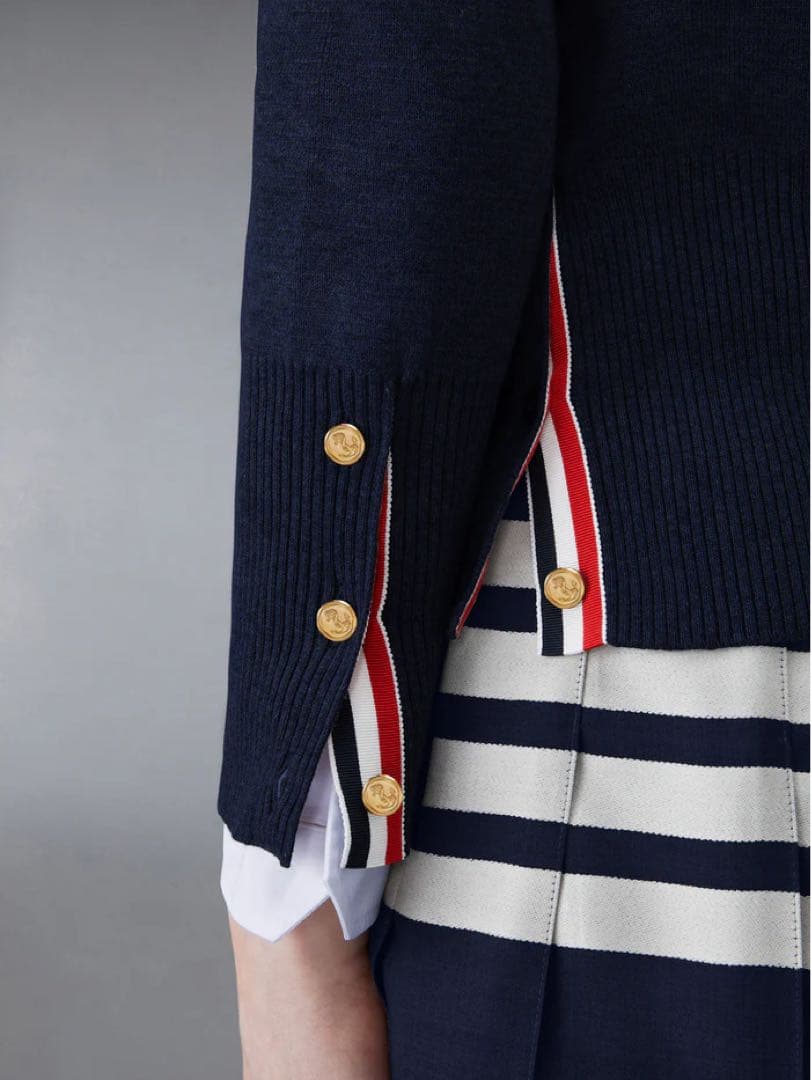Thom Browne コットン4BARミラノクラシックVネックカーディガン
