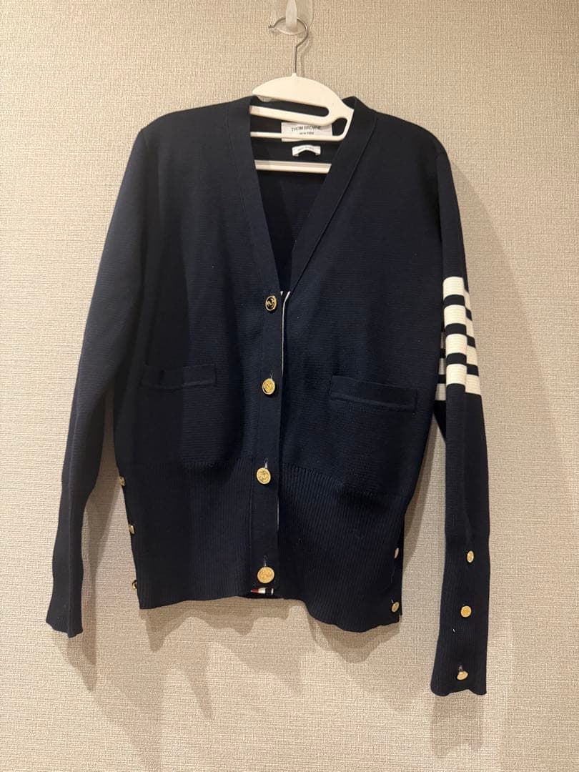 Thom Browne コットン4BARミラノクラシックVネックカーディガン