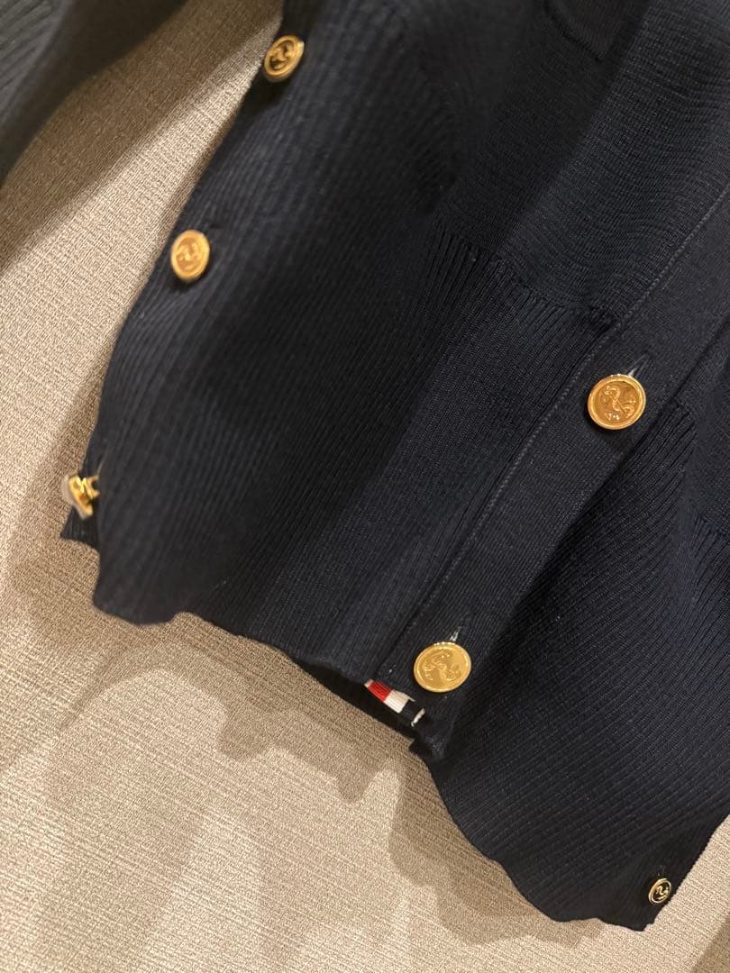 Thom Browne コットン4BARミラノクラシックVネックカーディガン