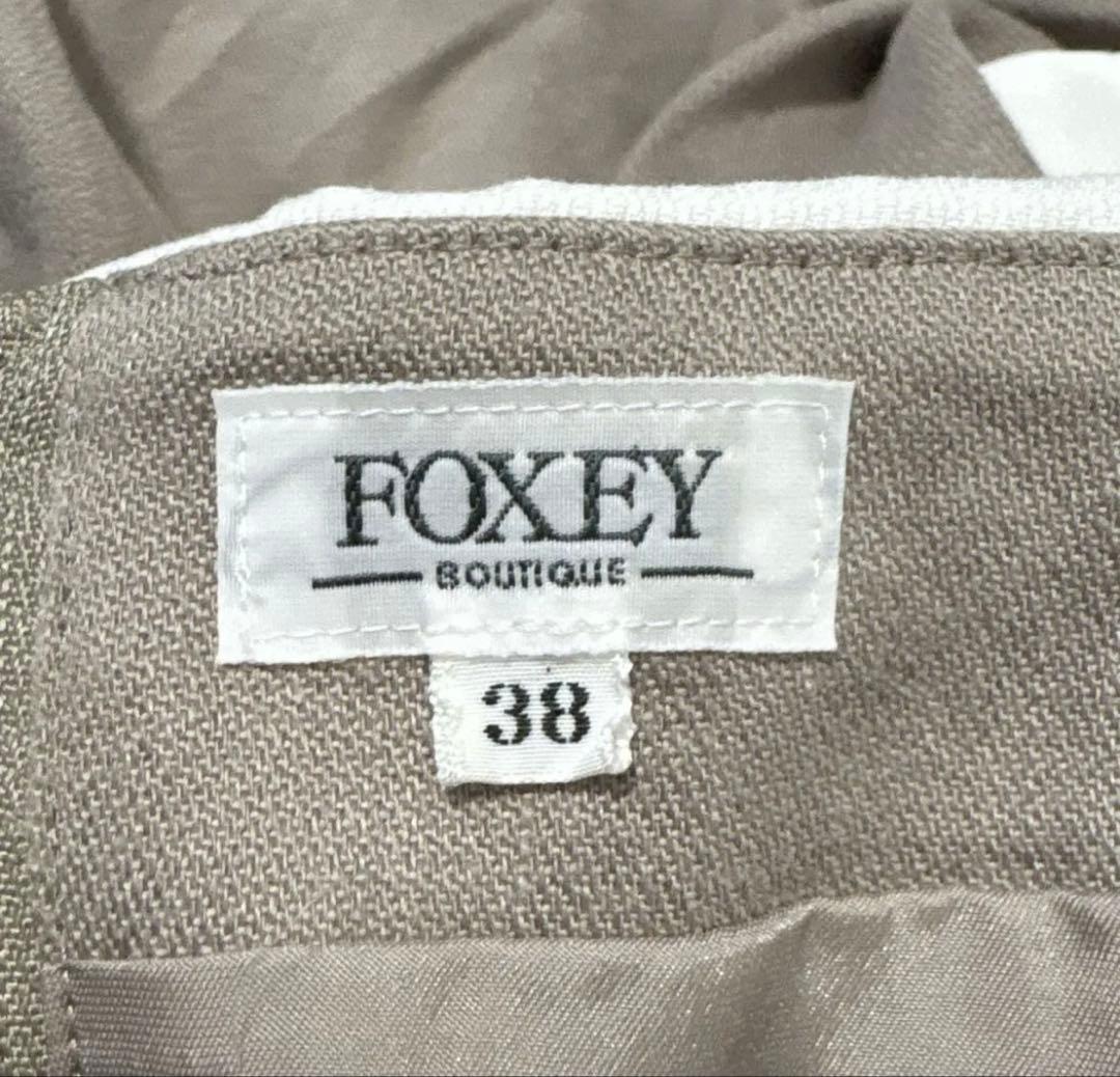 FOXEY フォクシー　スクエアネック ノースリーブワンピース リネンブレンド