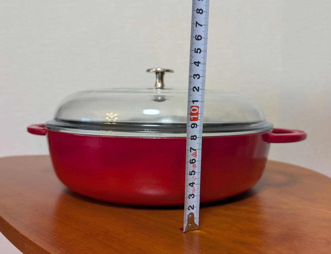 廃盤品 ストウブ ソテーパン ニダベイユ 28cm チェリー PYREXガラス蓋