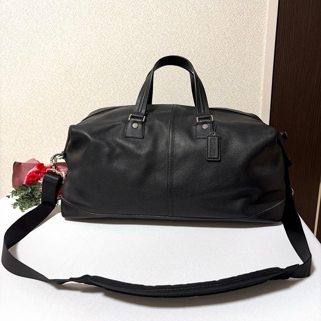 美品 COACH コーチ 2way 本革 シボ レザー ボストンバック