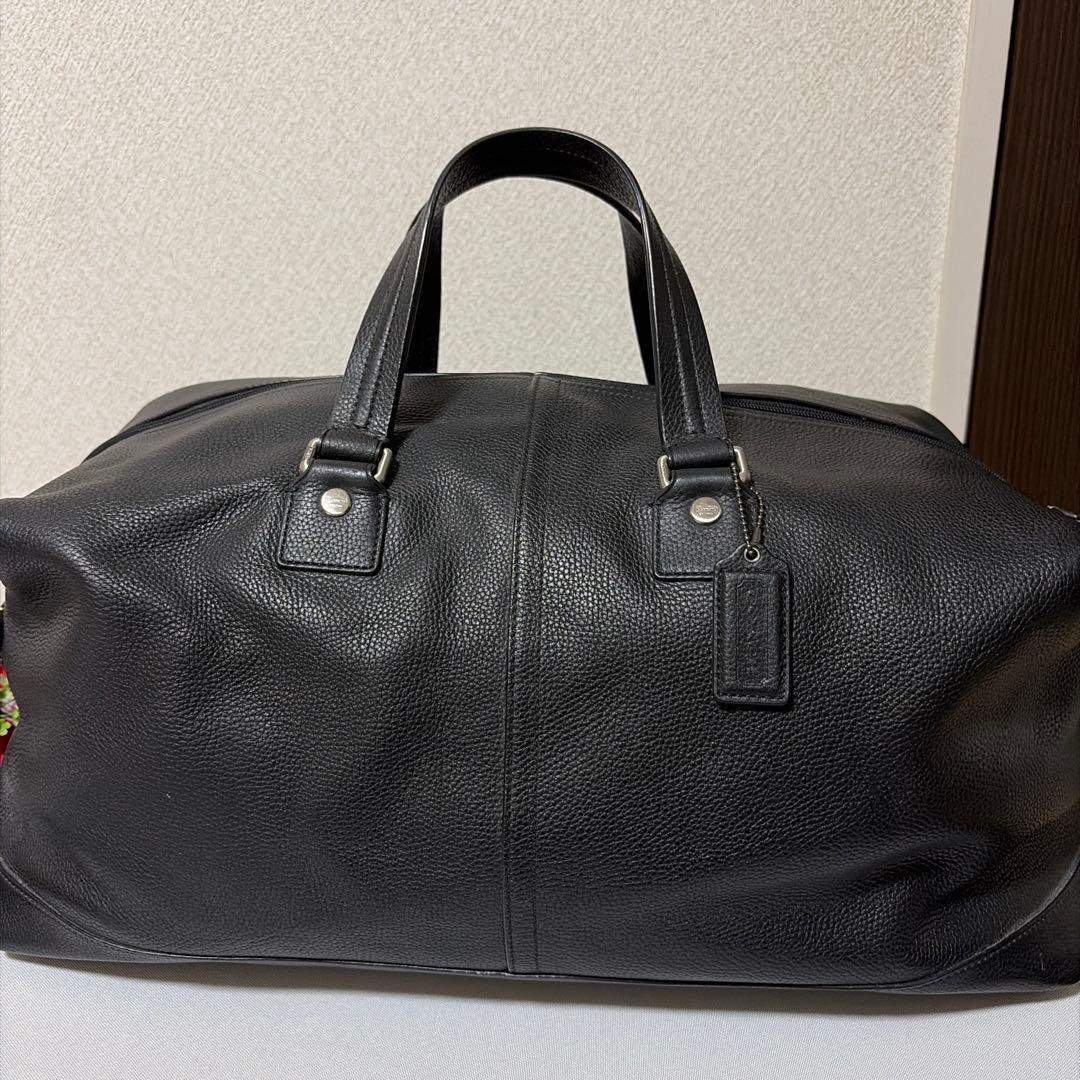 美品 COACH コーチ 2way 本革 シボ レザー ボストンバック