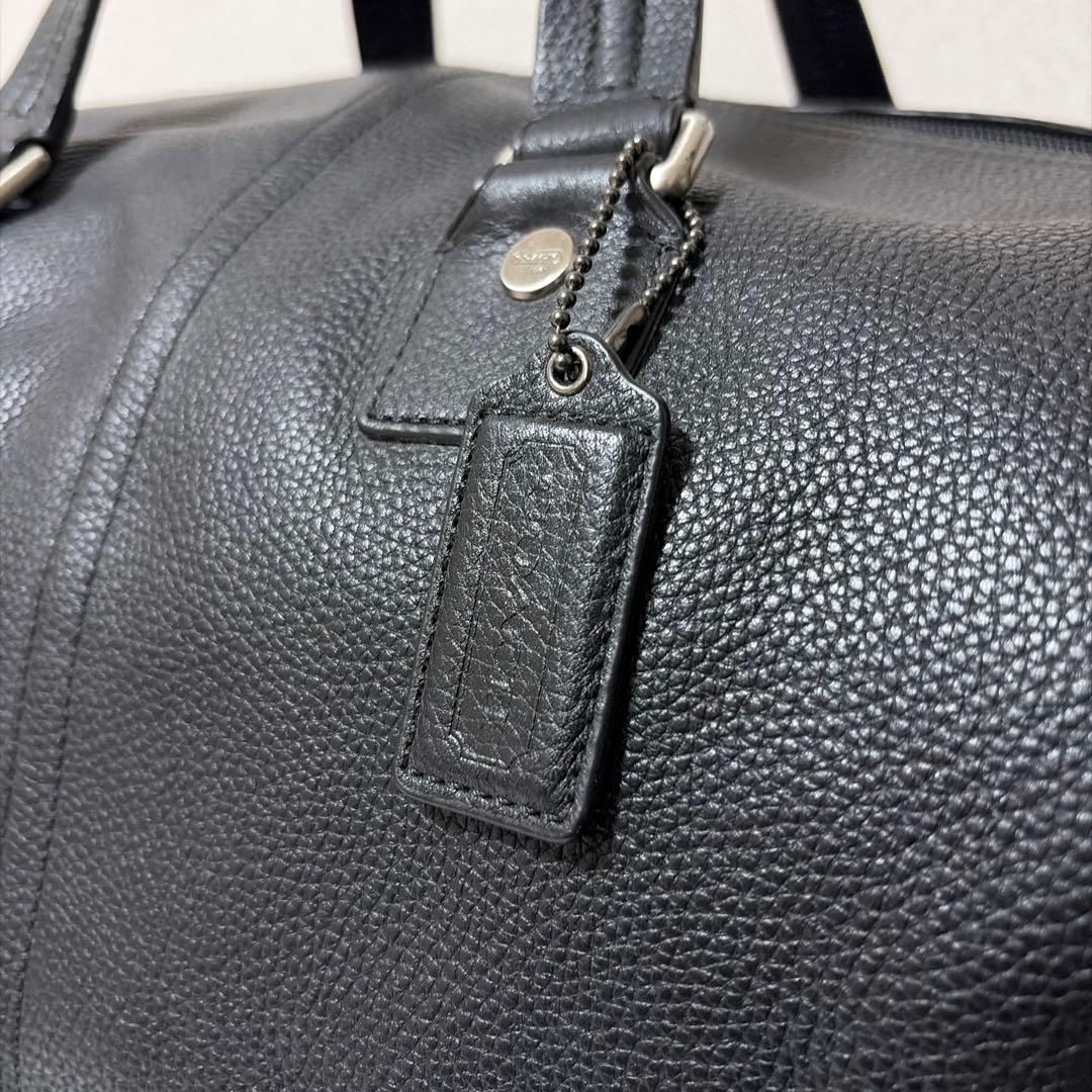 美品 COACH コーチ 2way 本革 シボ レザー ボストンバック