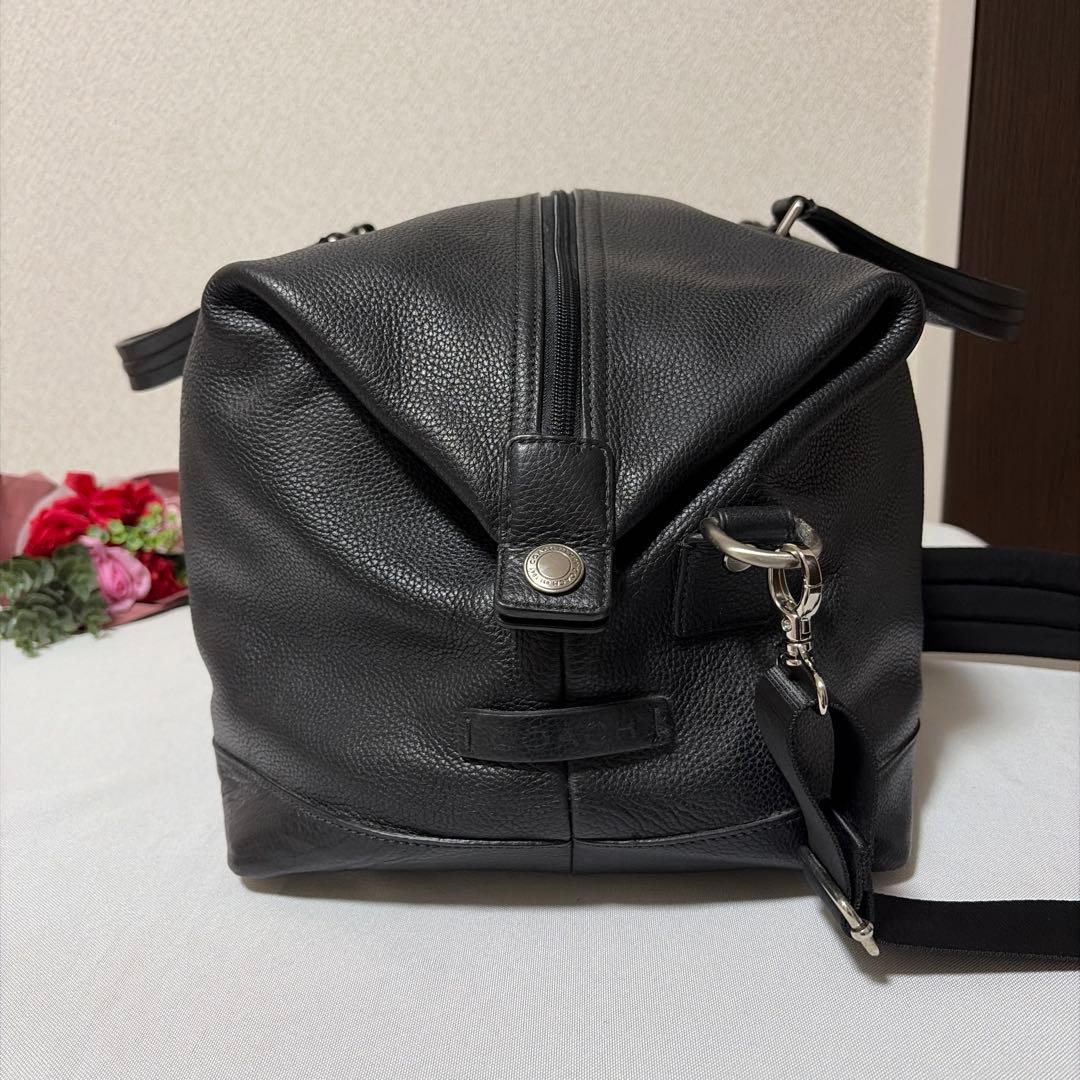 美品 COACH コーチ 2way 本革 シボ レザー ボストンバック