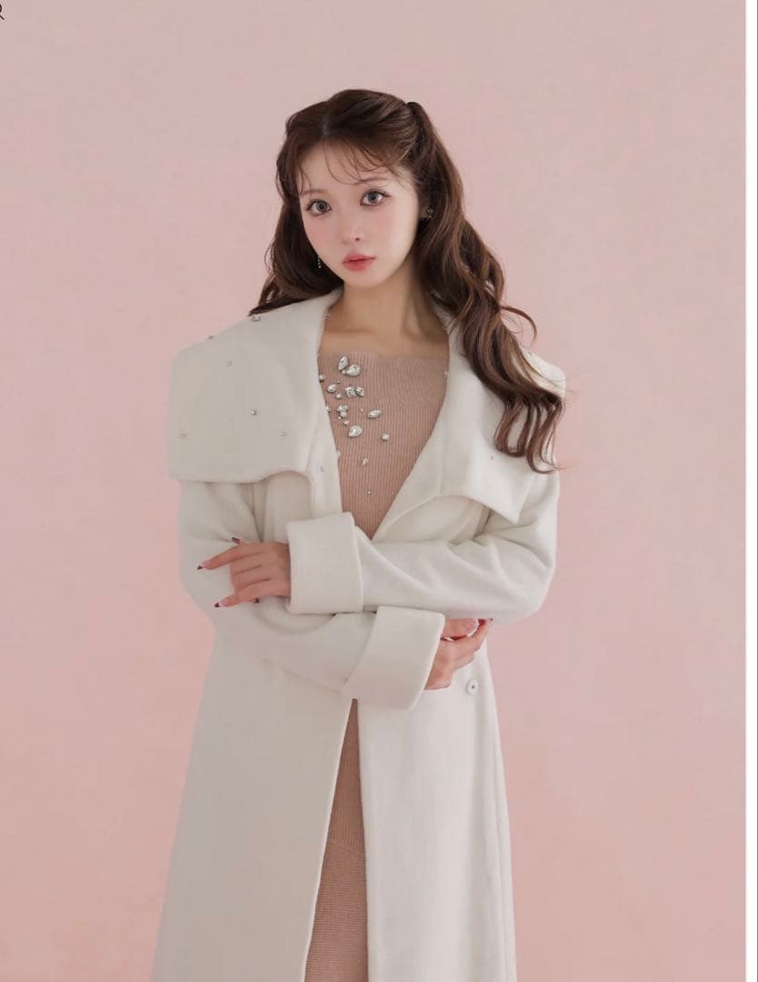 エムミーエメ Blanc noir hooded long coat
