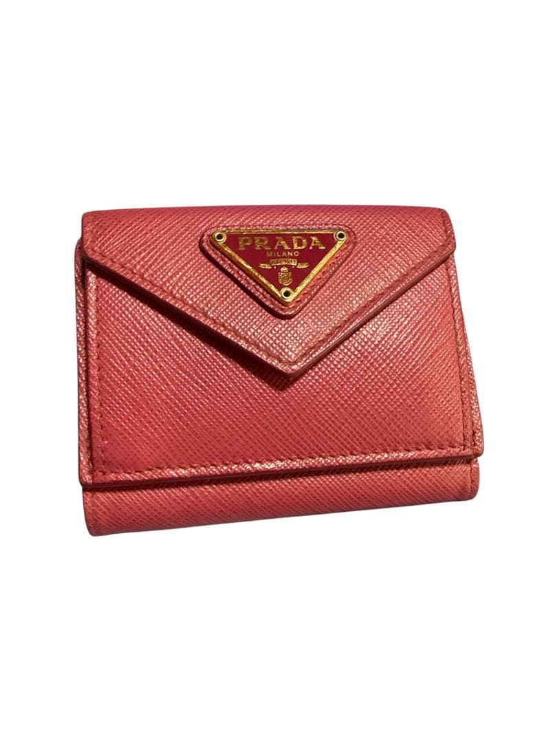 PRADA 三つ折り財布 サフィアーノ ピンク系 正規品