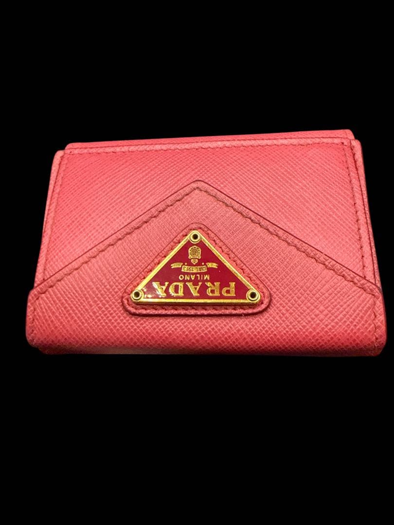 PRADA 三つ折り財布 サフィアーノ ピンク系 正規品