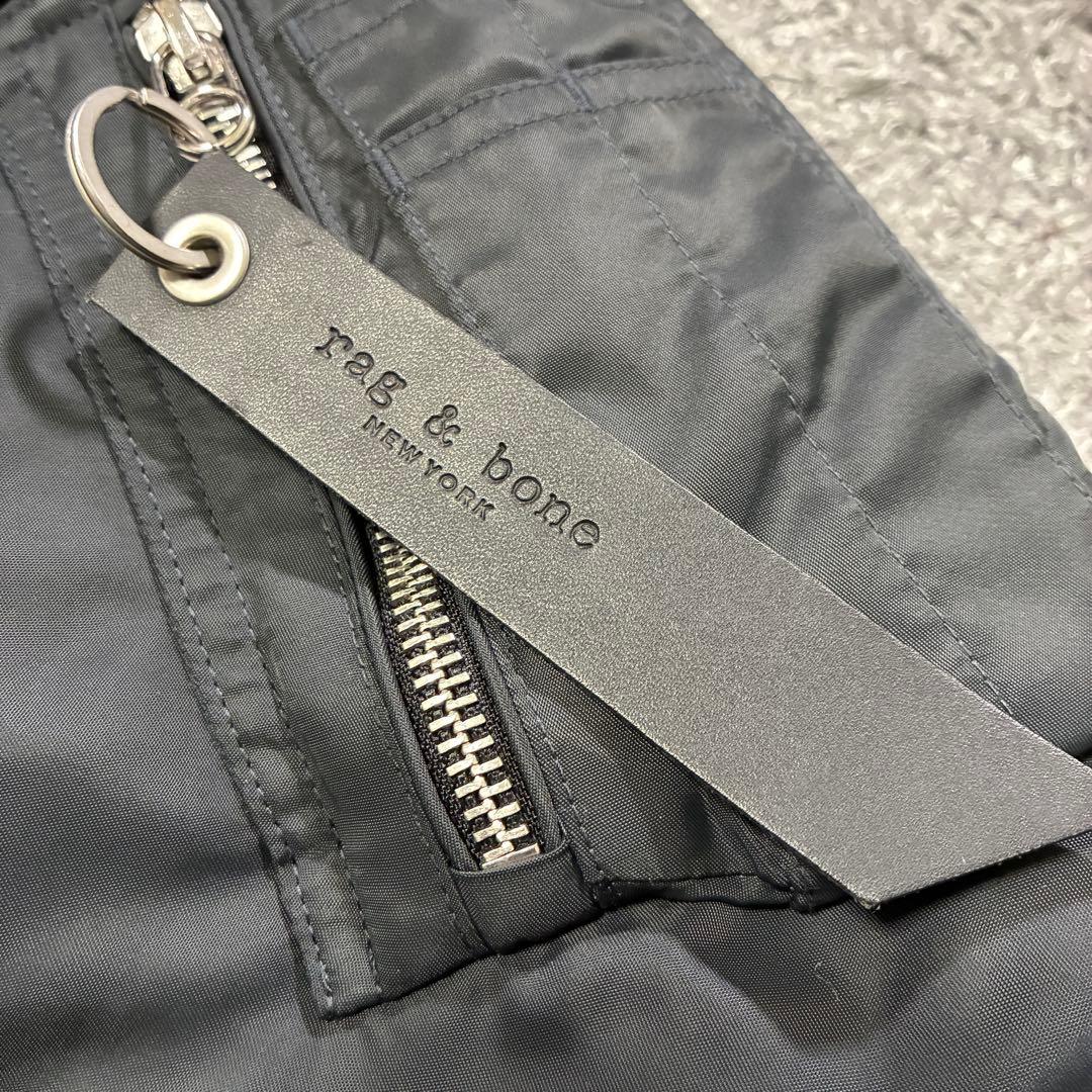 rag&bone MA-1 ボンバージャケット 黒×橙 XS (M相当)
