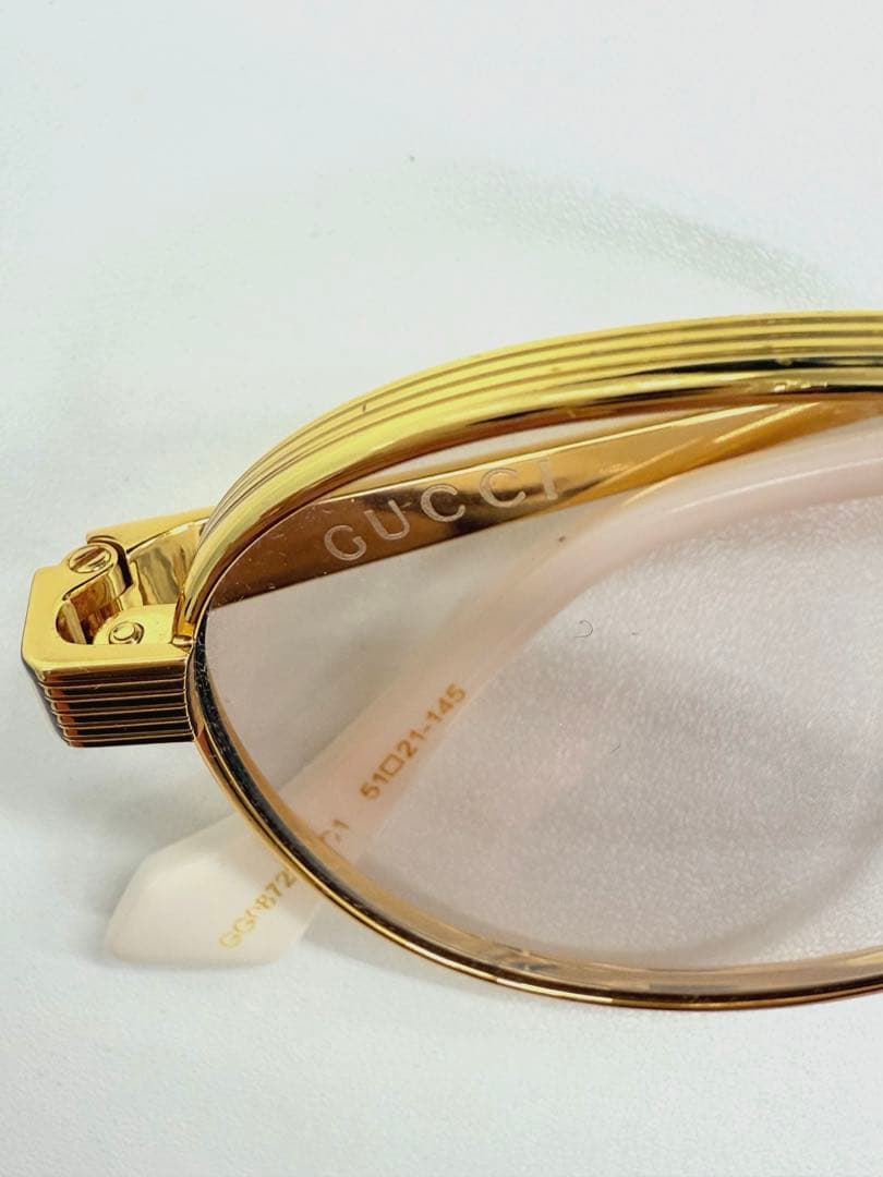 GUCCI グッチ　サングラス 眼鏡　ラウンド ゴールドフレーム