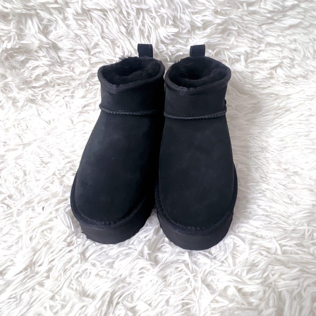 ✨未使用品✨D&KSheepskin 厚底　ショートブーツ　ウルトラミニ