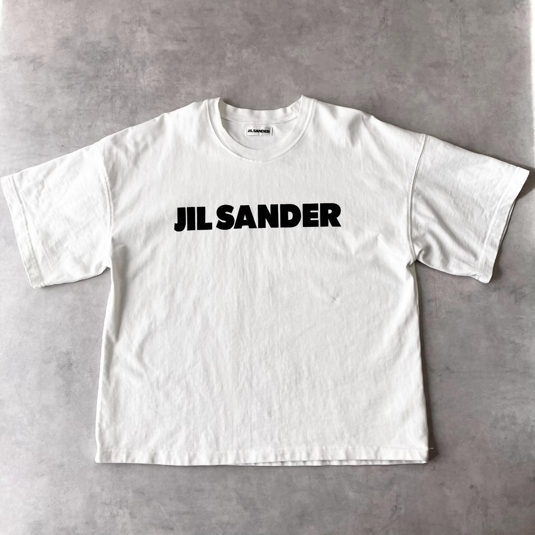 美品　ジルサンダー　ホワイトロゴTシャツ　S　ビッグシルエット　白　862