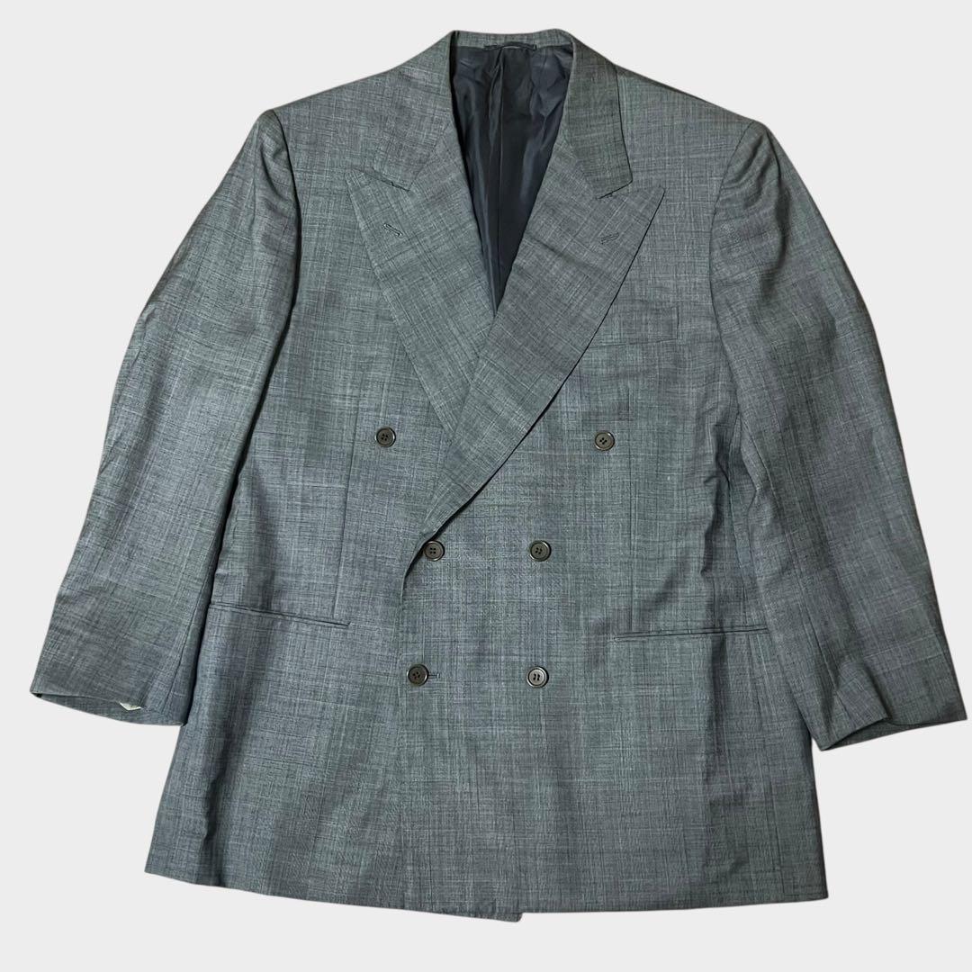 美品 KITON ダブル スーツセットアップ グレンチェック 灰色 Lくらい