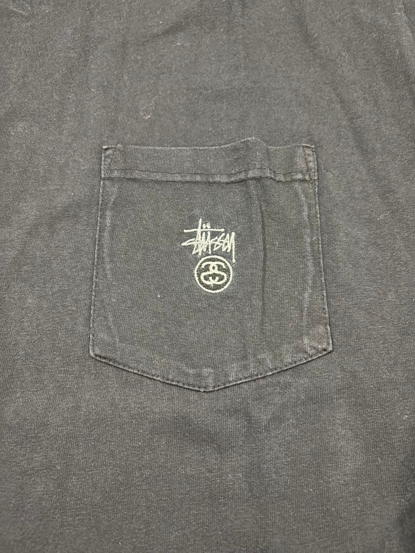 90s USA製 stussy ブラック ポケット Tシャツ