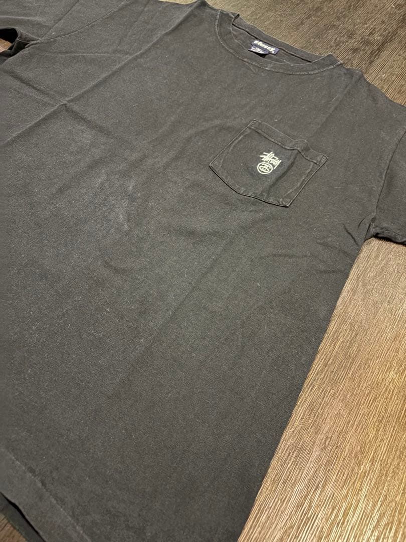 90s USA製 stussy ブラック ポケット Tシャツ