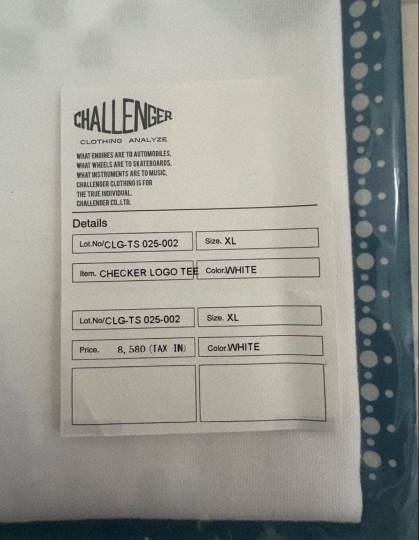 新品★Challenger★チャレンジャー★CHECKER LOGO TEE★