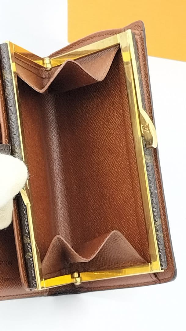 【美品】Louis Vuitton 二つ折り財布 モノグラムレザー