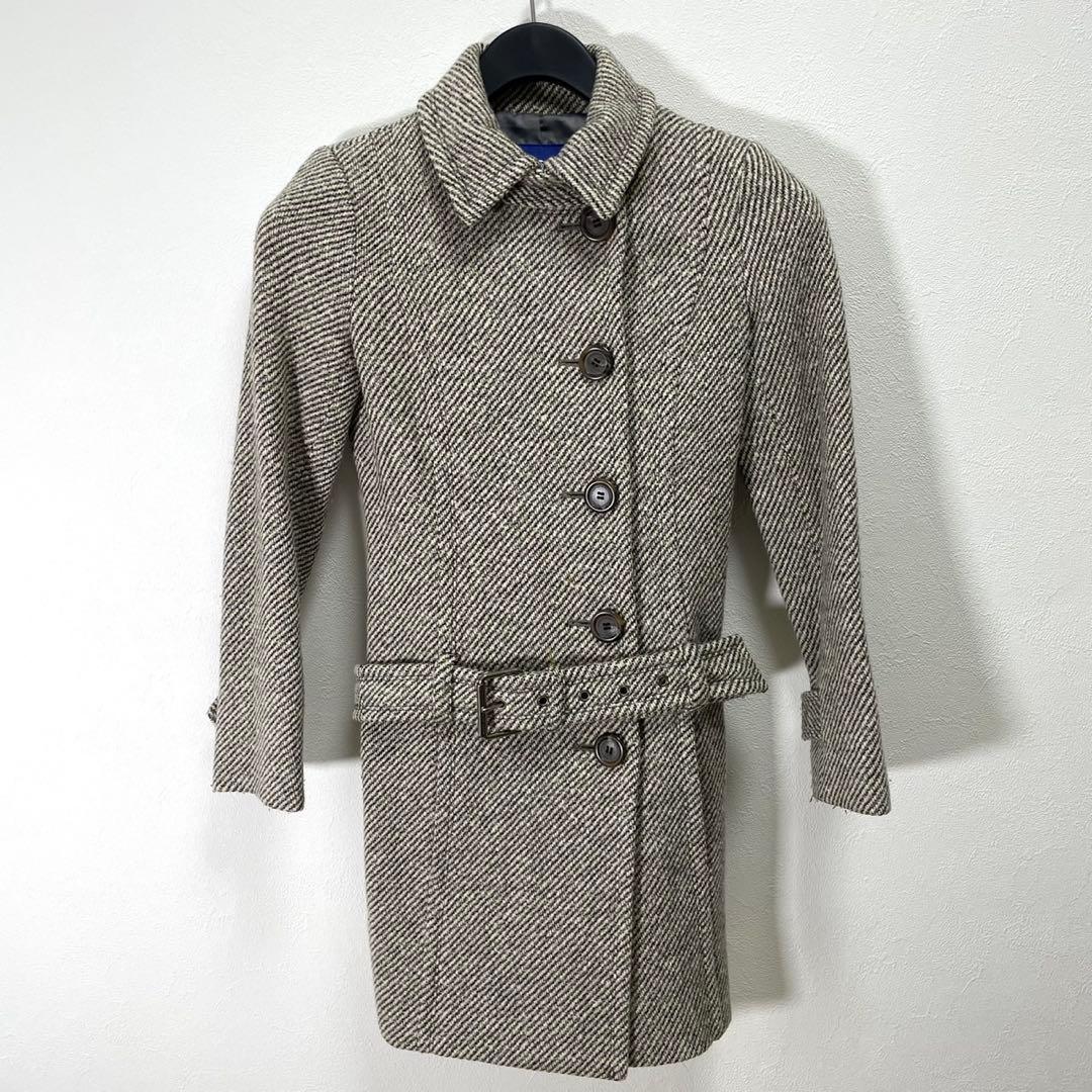 希少 BURBERRY BLUE LABEL トレンチコート アンゴラ混 36