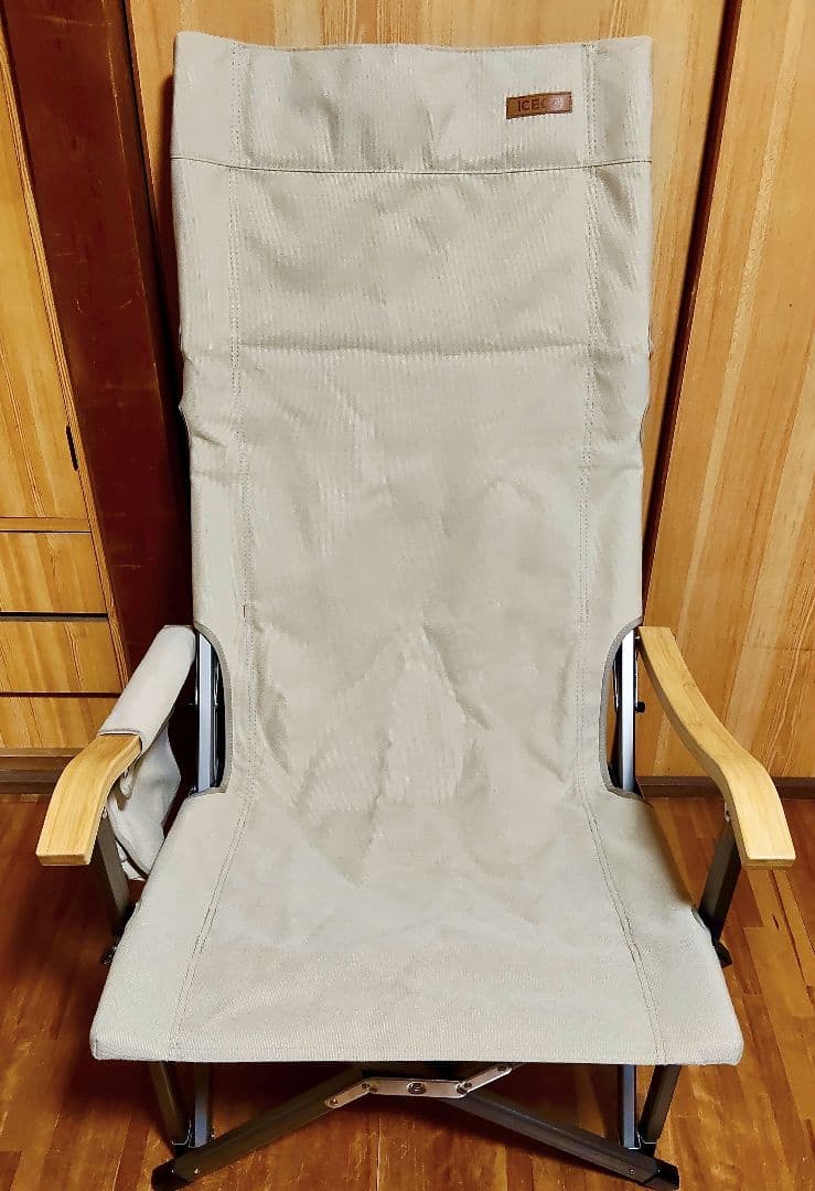 美品【アウトドアチェア】ICECO ハイバックチェア ベージュ　キャンプ