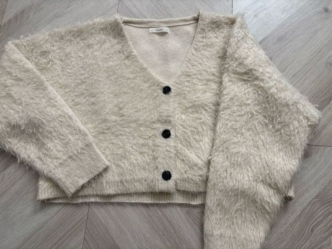 シャギーショートニットカーディガン　hinari