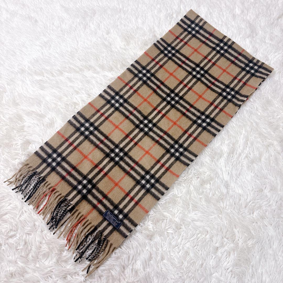 極上 Burberrys バーバリー ロンドン カシミヤ マフラー ノバチェック