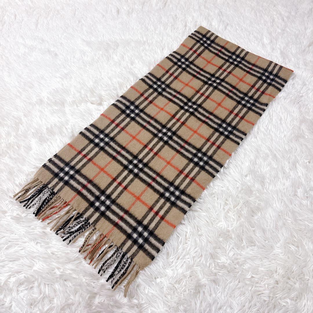 極上 Burberrys バーバリー ロンドン カシミヤ マフラー ノバチェック