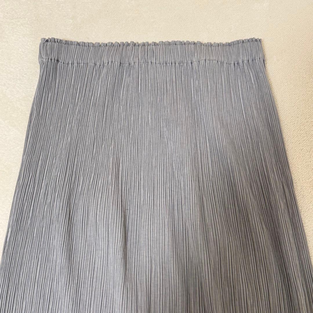 極美品✨ISSEY MIYAKE プリーツ　グレー　ロングスカート　サイズM