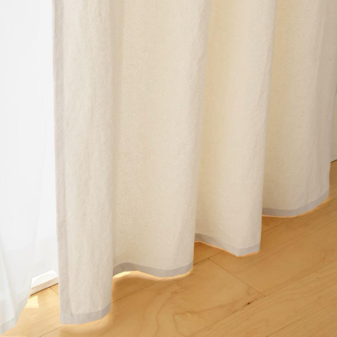 shio　無印良品　洗いざらし綿生地カーテン　4枚セット