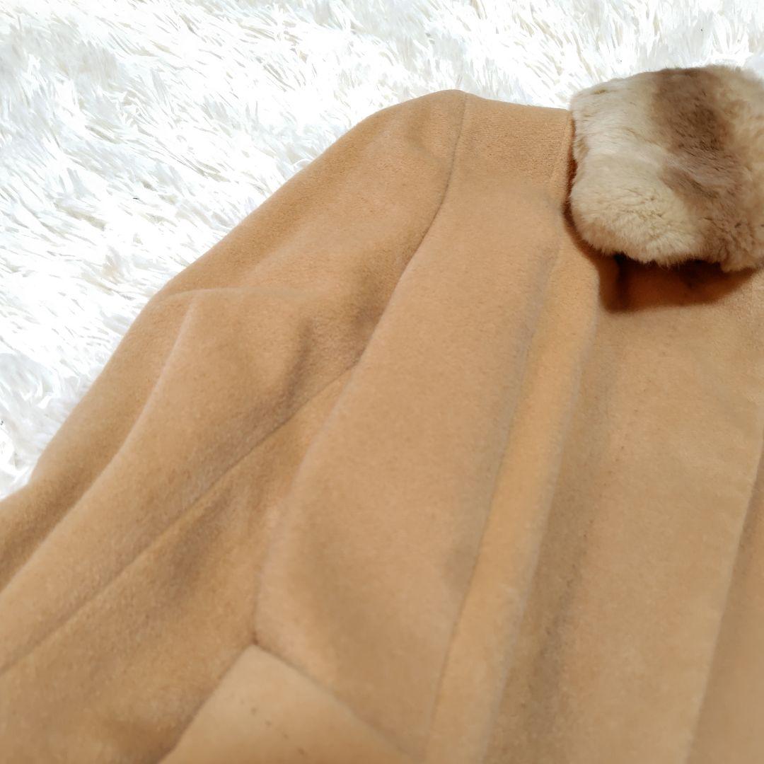 【美品♡美シルエット】アンケート　アンゴラウールベルテッドロングコート　ラッキス