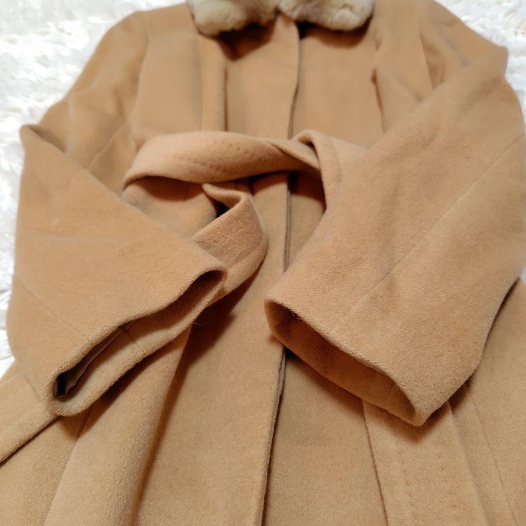 【美品♡美シルエット】アンケート　アンゴラウールベルテッドロングコート　ラッキス