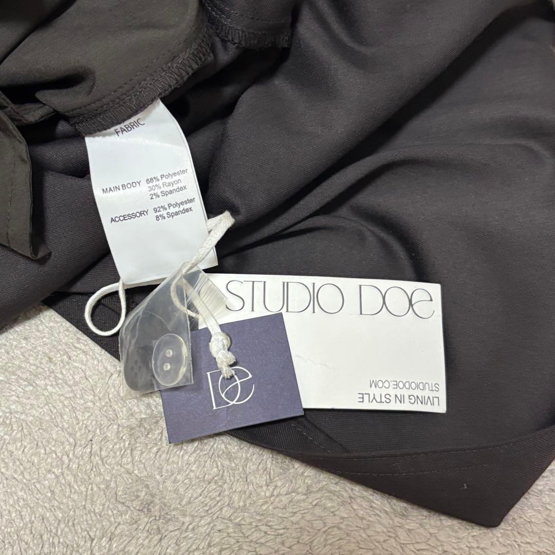 タグ付き STUDIO DOE ロングスカート ダークブラウン L +サイズ
