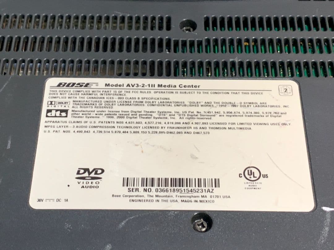 Bose AV3-2-1 || ミディアセンターボ―スブラック