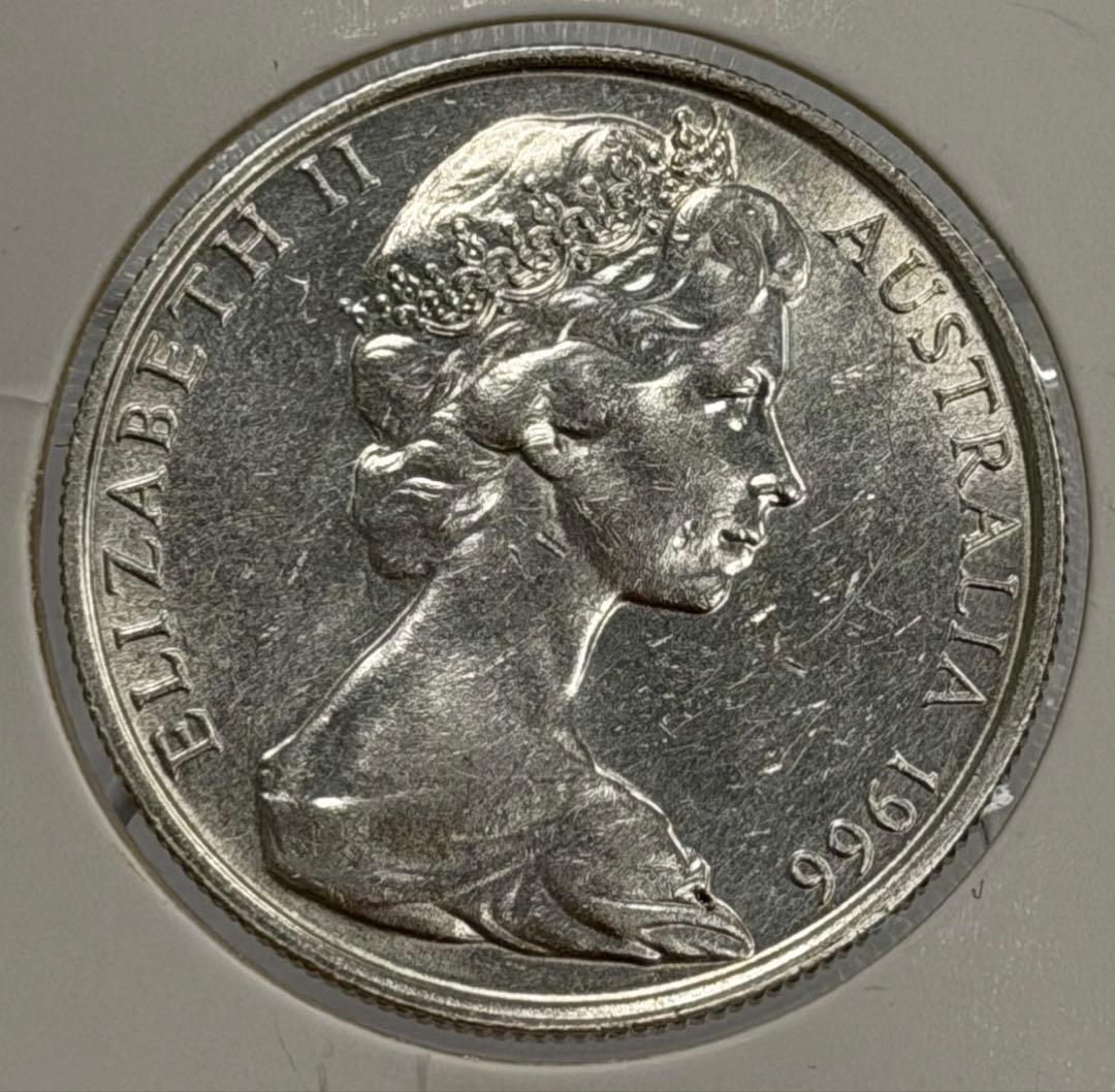 1966年オーストラリアエリザベス2世 50セント銀貨