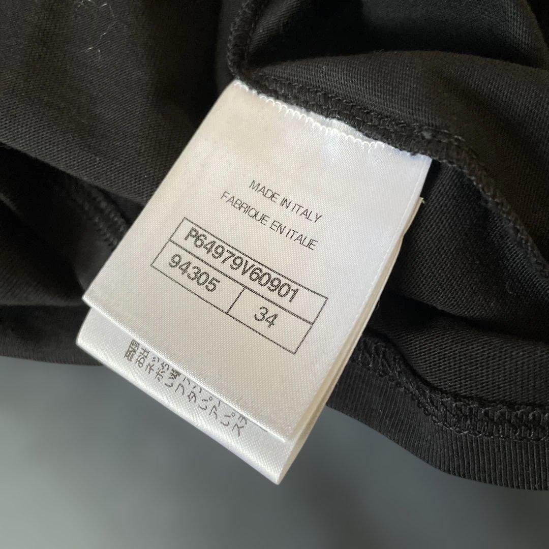 美品　CHANEL ブラック Tシャツ 34 カメリア
