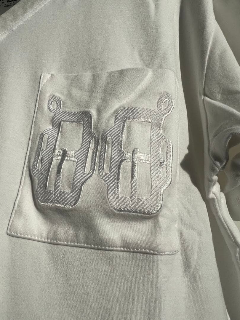 HERMES ホワイト Vネック Tシャツ 正規品 サイズ３６ 格安