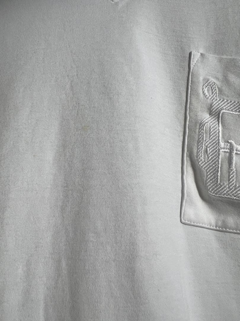 HERMES ホワイト Vネック Tシャツ 正規品 サイズ３６ 格安