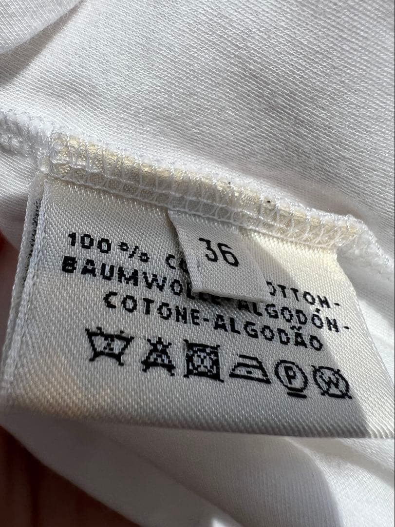 HERMES ホワイト Vネック Tシャツ 正規品 サイズ３６ 格安