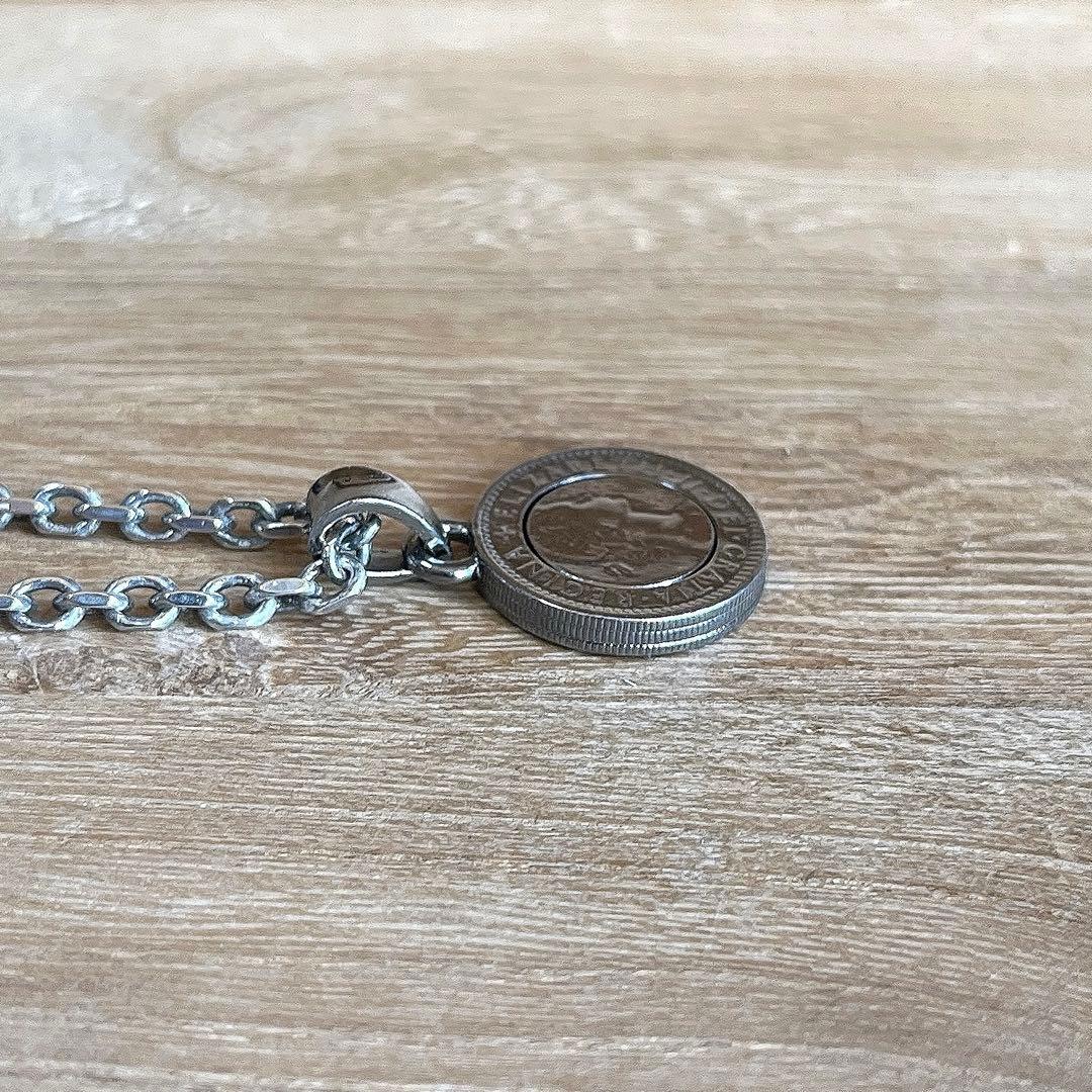 アクアシルバー 幸せの 6ペンス  モチーフ SILVER ネックレス